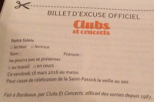 DRINK ST PATRICK BILLET DEXCUSE
