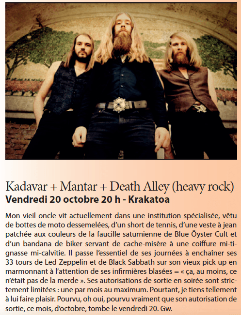 KADAVAR CLUBS ET CONCERTS BORDEAUX